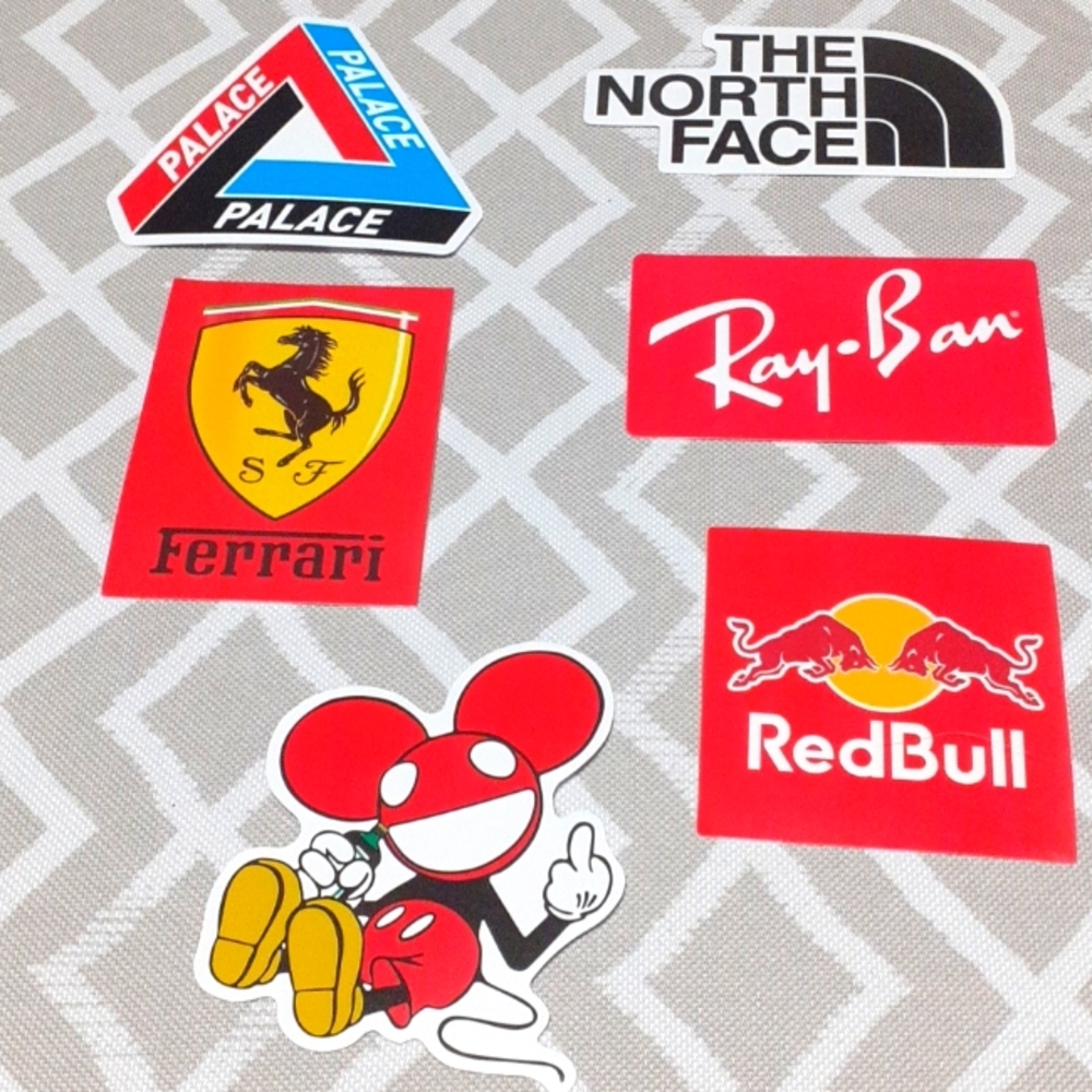 Bundle of 6 brand stickers
